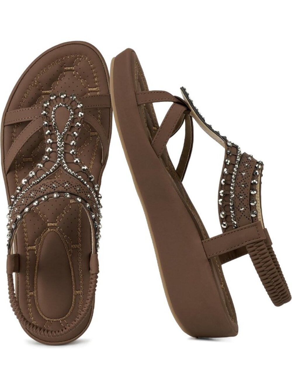 All-Day Comfortable Women's Wedge Sandals - Dressy Summer Platform Slip-On with